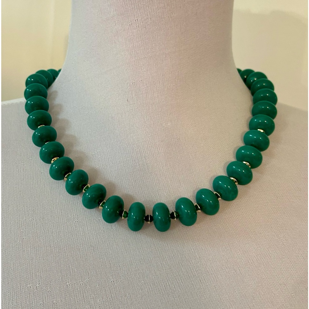 J. Crew Green beaded necklace